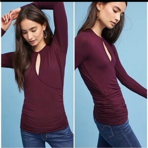 Anthropologie Vanessa Virginia Key Hole Cutout Top